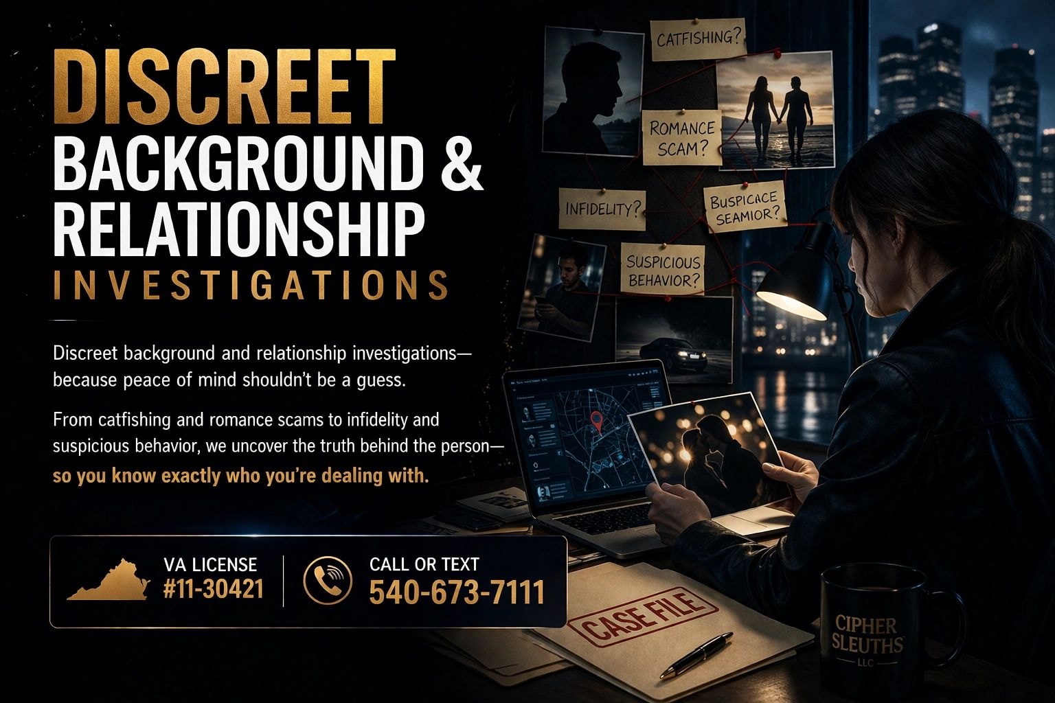 Discreet background and relationship investigations